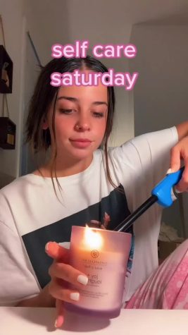 Video called Self Care Saturday posted by Tik Tok user @rachelrigler.